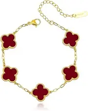 [NALISASA] Clover Bracelet for Women, Lucky Charm Bracelet, Simple Lucky Clover Bracelet, Dainty 4 Leaf Clover Bracelets Jewelry for Women