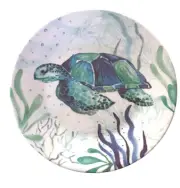 Sea Turtle Melamine 6" Plates Tidbit Appetizer Dessert Set of 4 Beach House