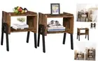 Nightstnd, Set of 2, Stackable End Tables, Side Table, Bedside Tables Brown