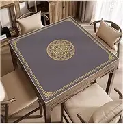 Mahjong Mat Card Table Cloth, Mahjong mat Anti Slip Noise Reduction Chinese Style Printing Playing Mat for Poker Cards Mahjong and Tile Games(Gray2,35.4x35.4inch)