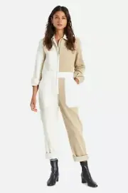 Brixton Mersey Coverall in a Corduroy Dove/Vanilla Size Small MSRP$199
