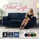 3 Seater Lounge Sofa Suite Velvet Upholstery Couch Setting Living Room Furniture