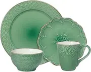 [Pfaltzgraff] French Lace Dinnerware Set, 16 Piece, Green
