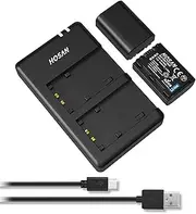 HTYCSCZ NP-FH50 Battery (2 Pack) and Dual USB Charger Kit for Sony HX100, A230, A290, A390