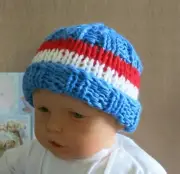 Baby Beanies Football Colours, Unisex Chunky Wool Hat