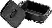 Captain Stag UG-3062 Dutch Oven, Iron Casting, Square Shape, Mini Dutch Oven, Width 8.1 x Depth 5.1 x Height 3.5 inches (205 x 130 x 90 mm), Full Water Capacity: 25.5 fl oz (750 ml), No Seasoning