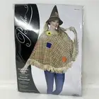 Scarecrow Patchwork Poncho With Fringe Halloween Costume Easy Top Fits Most Szs