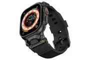 Apple Watch Ultra 2/Ultra Band 49mm 46mm 45mm 44mm 42mm Silicone Sport Strap with Stainless Steel Connector (Black Black)