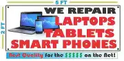 Full Color WE REPAIR TABLETS, SMART PHONES, COMPUTERS Banner Sign 2x5