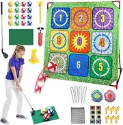 Backyard Golf Game | 4 in 1 Golf Practice Game | 4 in 1 Educational Preschool Learning Activity, Outdoor Toy for Party Activity, Team Building