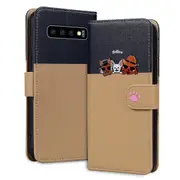 S10 Wallet Case 3 Credit Card Slot ID Card Holder, PU Leather Flip Case with Strap - Brown