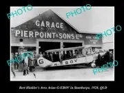 OLD LARGE HISTORIC AVIATION PHOTO OF BERT HINKLER & ARVO AVIAN 1928 STANTHORPE