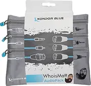 KONDOR BLUE x WhoisMatt | XLR Cable Pack with Organizer Pouch, Audio, 3 Cables 6 Feet Long with Smooth Connection into soundboards & PA Systems | Blue