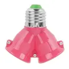 20pcs E27 to 2E27 Lamp Holder Converter Adapter Bulb Base(Pink)