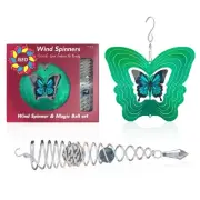 Butterfly Wind Spinner and Gazing Ball Set, Metal Wind Spinner Garden Decor, ...