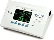 Joyo JMT-9001B 3-in-1 Backlit Digital Metronome, Chromatic Tuner, and Tone Generator for Guitar, Bass, Violin, Ukulele, and String Instruments, White