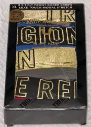 TRUE RELIGION 4 Pack Gold Blue Red Grey Luxe Modal Stretch Boxer Briefs Mens XL