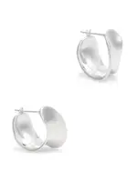 Agmes Laila Mini Sterling Silver Hoop Earrings ONE SIZE
