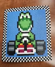 Yoshi Perler Mario Cart Kandi Coaster Or Mouse Pad Or Decor Plur Edm