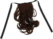 BESTYASH Ponytail Wig Curly Human Hair Wig Clip in Ponytail Hair Extensions Ponytail Brown Ponytail Extension Curly Ponytail Extension Hair Extensions for Women High Temperature Wire Black