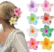 2024 Upgrade Hair Claw Clip, Egg Flower Hair Clip, Hawaiian Clips, Large Clips For Thick Hair, Claw Clips For Women, 8pcs (7cm)