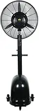 26in Industrial Fan/Patio Misting Fans/Pedestal Cooling Fan 3 Speeds, Outdoor Misting Fan, with Universal Wheels on The Bottom, Suitable for Various scenarios(Black)