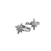 ANYCO Earrings Sterling Silver Statement Gold Ray Star Huggies Simple Piercing Hoop For Women Girl Teen Fashion Stylish Accessories Jewelry Gifts