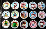 15 Sheriff Callie Flat White Bottle Cap Necklaces Set 02