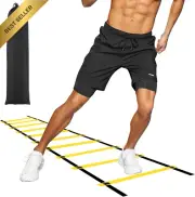 10/12-Rung Agility Ladder, Adjustable Speed Training, Football, Soccer Footwork