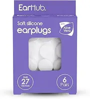 EarHub - Sleepwell Soft Premium Silicone Earplugs 6 Pairs of Reusable & Custom Fit, Best Used for Sleep, Travel, Water Sports, Work, Study & Concerts. Travel Case Included.