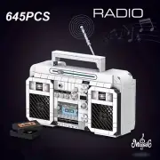 645PCS White Radio Building Block Set Retro