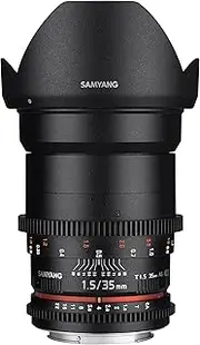Samyang SYDS35M-N VDSLR II 35mm T1.5 Wide-Angle Cine Lens for Nikon (FX) Cameras