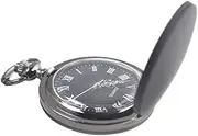[NIYANGLE] Vintage Black Frosted Pocket Watch for Men and Women Portable Quartz with Chain Retro Design for Casual Wear Precision Movement Durable Materials