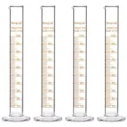 4-Pack Borosilicate Glass 100ml Heavy Wall Graduated Cylinder Measuring Cylin...