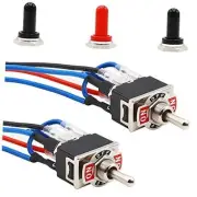 2 Pcs Toggle Switch 3 Position 6 Pin Reversing Polarity DC Control Momentary