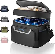 EVERFUN Insulated Cooler Bag Dual Compartments Soft Lunch Bag for Men Women Lunch Box 24 Can Collapsible Waterproof Leak-proof lunch Coolers for Work Office