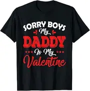 [X.Style] Sorry Boys Daddy is My Valentine Baby Girl Toddler Daughter ds1394 T-Shirt (S) Black