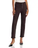 Frame Le Sleek High Rise Straight Jeans in Truffle Coated