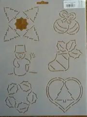 Stencil Quilting MB137 Christmas Asst QC tree holly stocking ornaments snowman