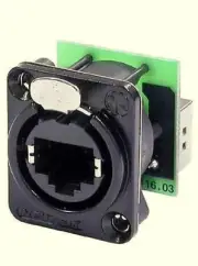 NEUTRIK NE8FDP-B CAT 5/6 RJ45 Feed-Thru D Series Panel Mount Jack - Black