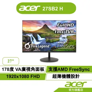 Acer 宏碁 AOPEN 27SB2 H 27吋薄邊框螢幕