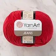 5 Ball (Skeins) YarnArt Jeans Yarn, 55% Cotton 45% Polyacrylic, 50 g (1.76 oz), 160 m (174 yds), Yarn Weight: 2 : Fine-Sport, Claret - 51