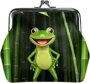 [CWAGFEQZ] Wallet Women,Coin Purse,Coin Pouch,Small Coin Purse,Green Plant Jungle Frog