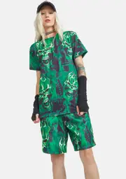 [Reason] Skull Rider Tee Shorts Set