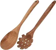 MAGICLULU Ergonomic Long Wooden Spoons Noodle Scoop Asian Soup Spoon Buffet Serving Nonstick Design Kitchen Cookware