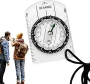Compass - Pocket Compass | Camping Navigation Compass | Acrylic Survival Gear Compass | Portable Compass for Navigation and Map Reading, Outdoor Navigation Tool