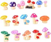Yardenfun 16pcs Miniature Resin Mushrooms Garden Decor for Photography Props Resin Miniature Landscape