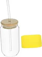YOSADIER Reusable Juice Cup Glass Drinking Cup with Straw Smooth Design for Cold Beverages Lightweight and Portable Water Cup for Juice Smoothies and Cold Drinks