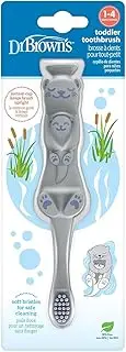 Dr. Brown’s Otter Toddler Toothbrush, Soft Bristles with Suction Cup for Storage, BPA Free, Ages 1-4, 1-Pack