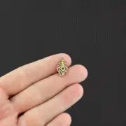 2 Peacock Feather Rainbow Electroplated Stainless Steel Charms - SSP140
